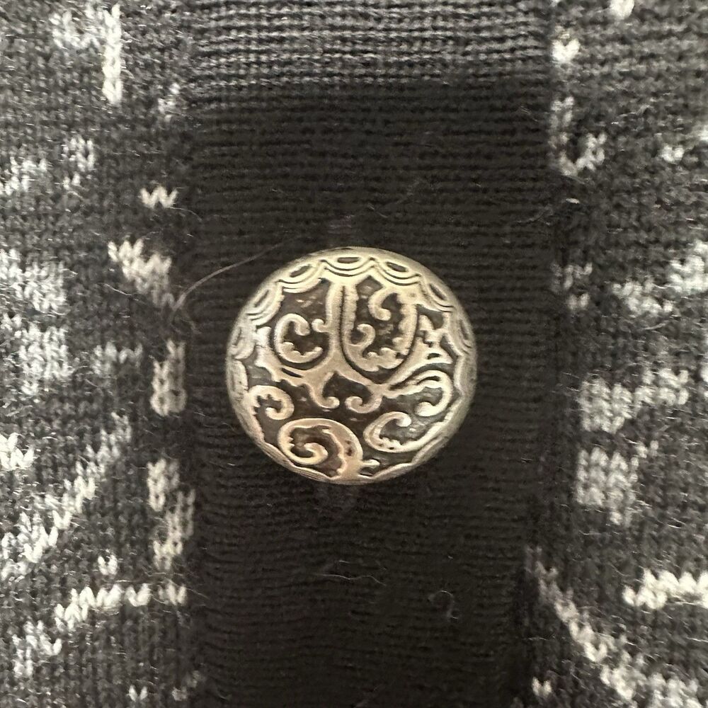 Women’s Icelandic Design 100% Wool Long Coat Jacket Black Gray Button Front S - Picture 8 of 16